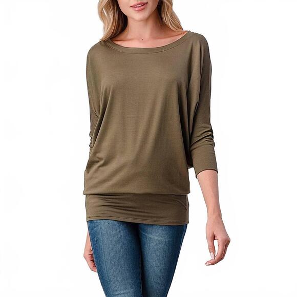 HEIMIOUS Tops - NEW HEIMIOUS harlowe scoopneck modal top in olive